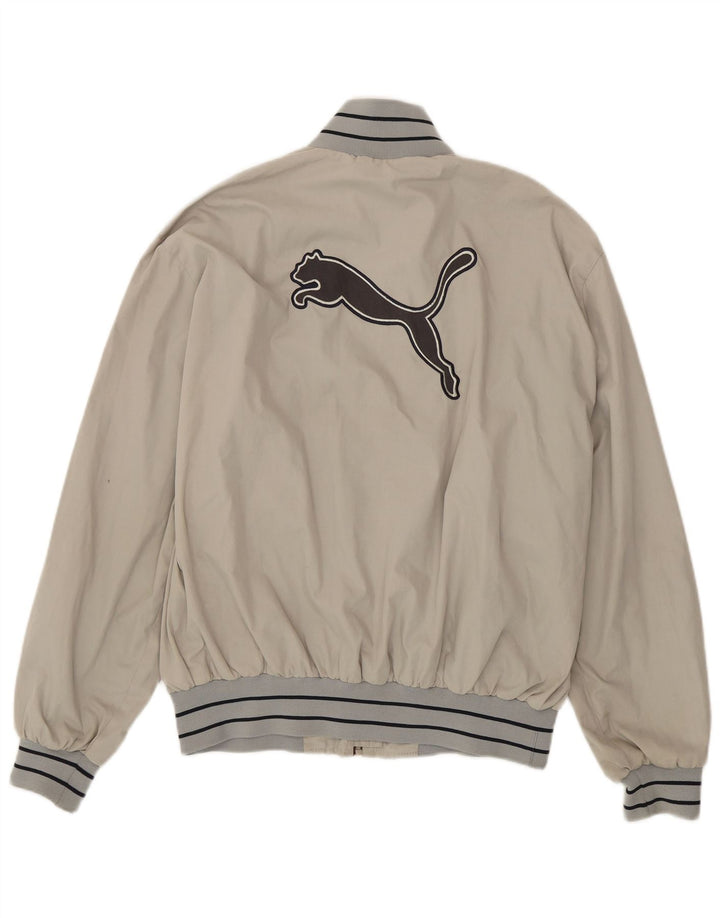 Puma Mens Bomber Jacket UK 40 Large Grey Cotton