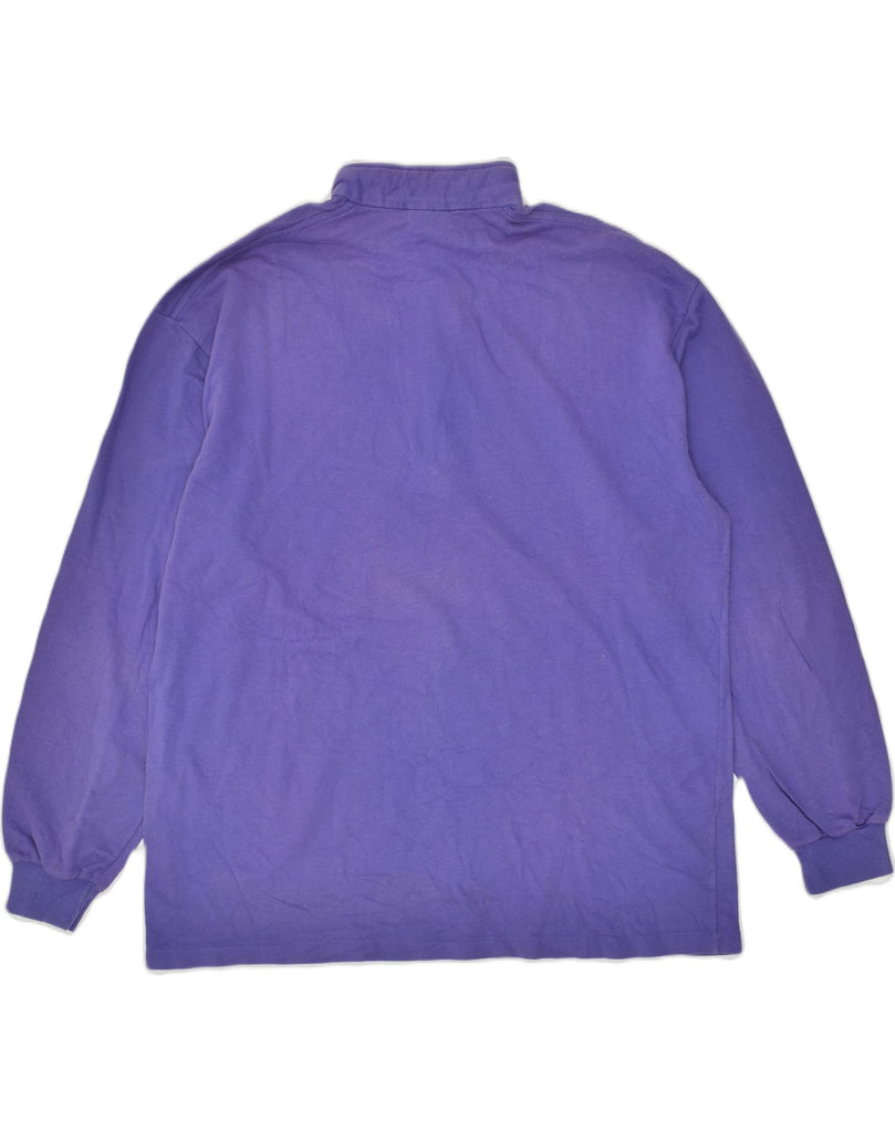 MASER M Mens Zip Neck Sweatshirt Jumper UK 46 XL Purple Cotton | Vintage Maser M | Thrift | Second-Hand Maser M | Used Clothing | Messina Hembry 