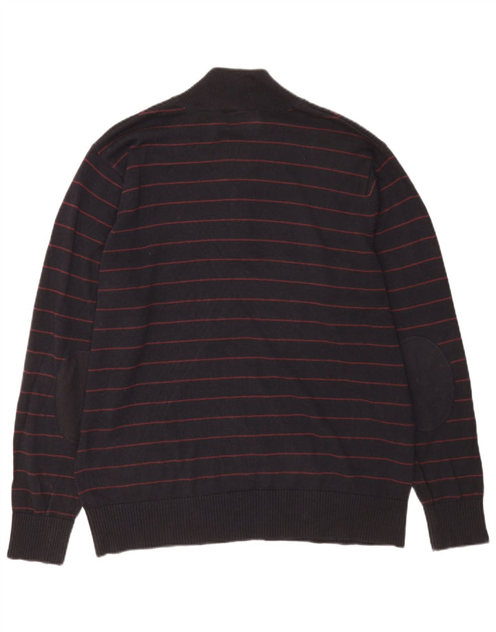MARKS & SPENCER Mens Zip Neck Jumper Sweater UK 41/43 Large Navy Blue