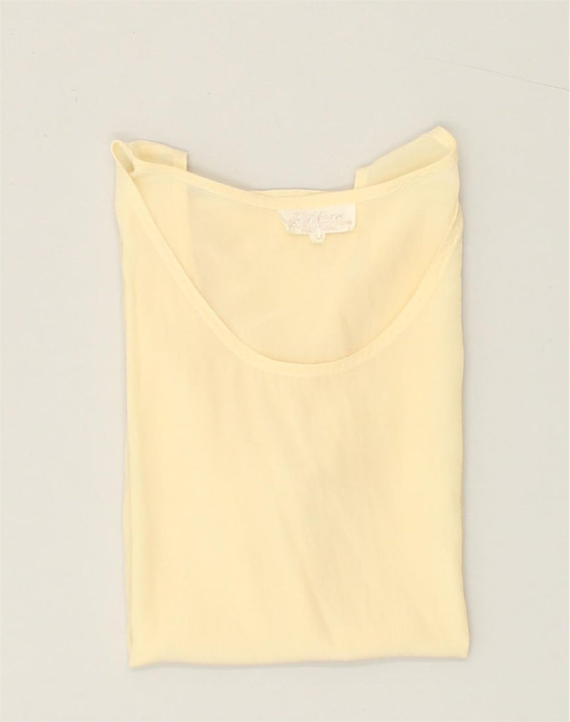 VINTAGE Womens Sleeveless Blouse Top UK 14 Medium Yellow | Vintage Vintage | Thrift | Second-Hand Vintage | Used Clothing | Messina Hembry 