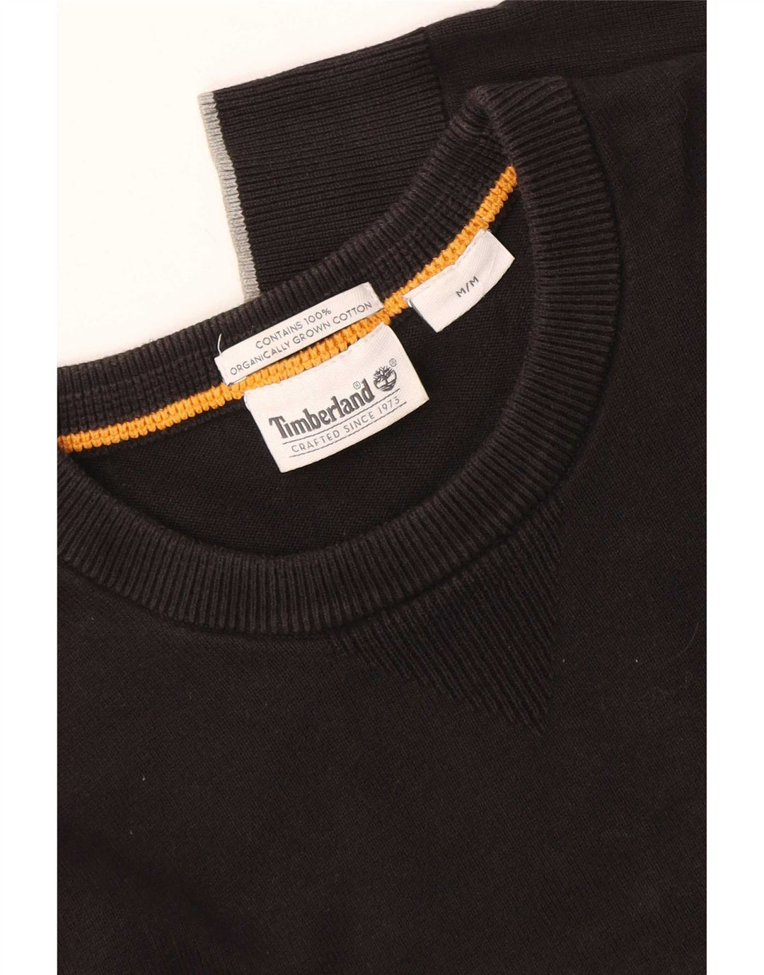 Timberland Mens Crew Neck Jumper Sweater Medium Black Cotton