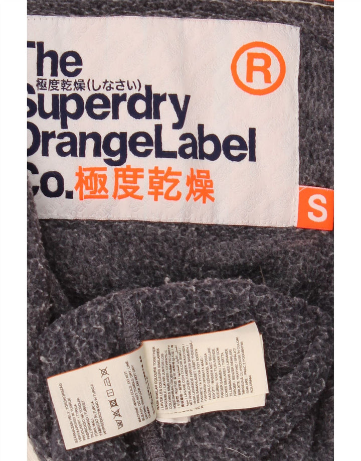 Superdry Mens Zip Hoodie Sweater Small Grey Flecked Cotton