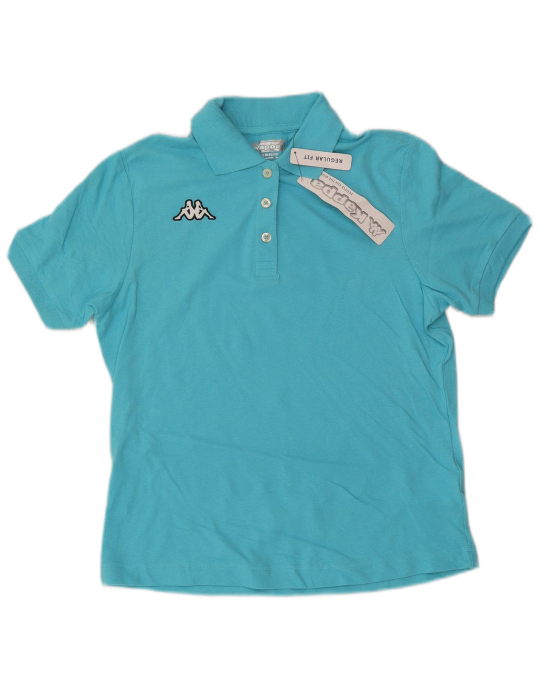 Kappa Womens Regular Fit Polo Shirt UK 14 Medium Blue Cotton