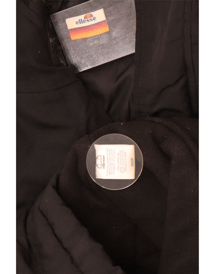 Ellesse Mens Hooded Padded Jacket UK 42 XL Black Nylon