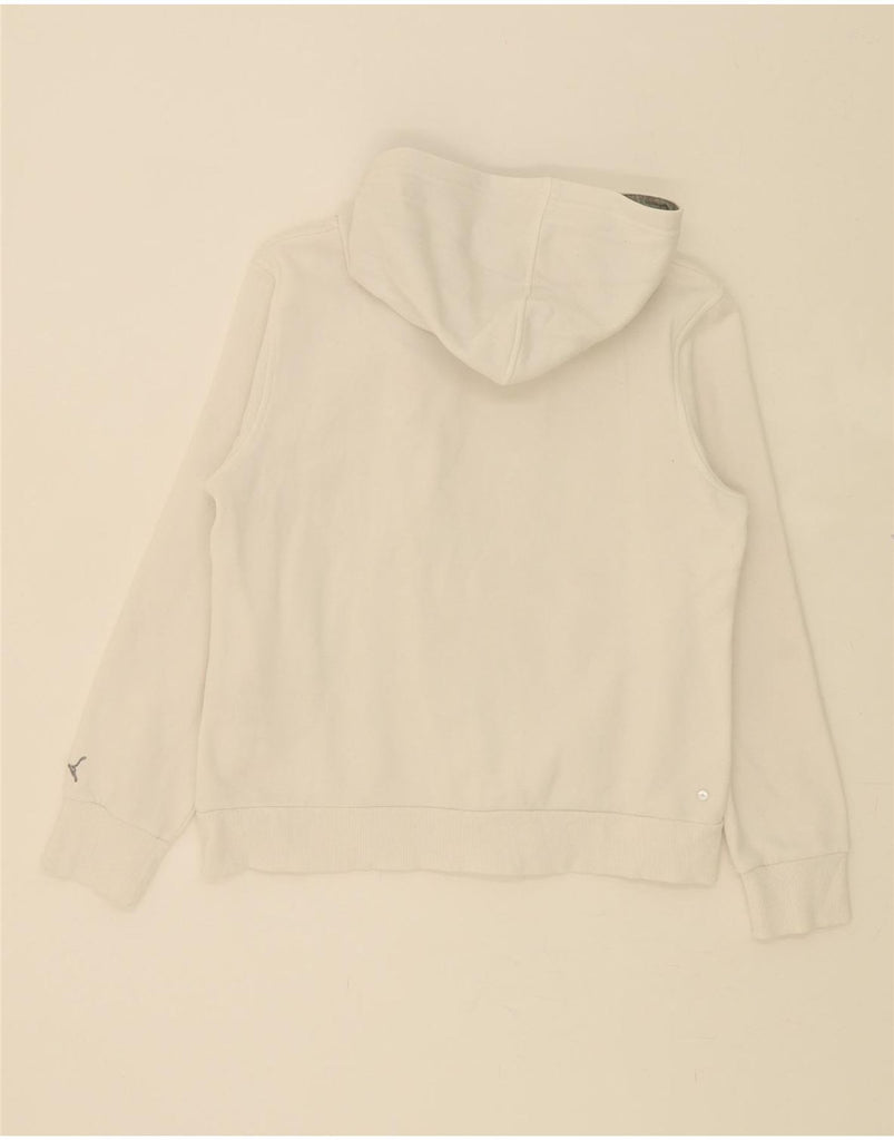 PUMA Womens Zip Hoodie Sweater UK 16 Large White Cotton Vintage Puma and Second-Hand Puma from Messina Hembry 