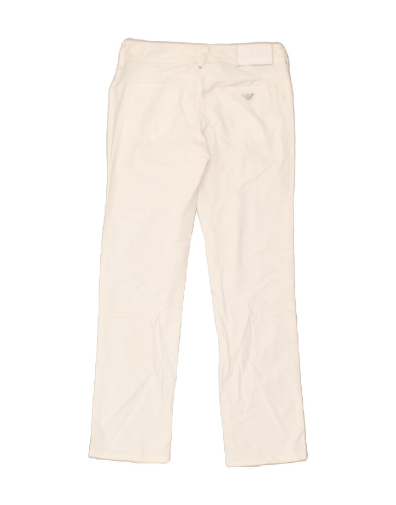 ARMANI JEANS Womens Straight Casual Trousers  W27 L29 White Cotton | Vintage Armani Jeans | Thrift | Second-Hand Armani Jeans | Used Clothing | Messina Hembry 