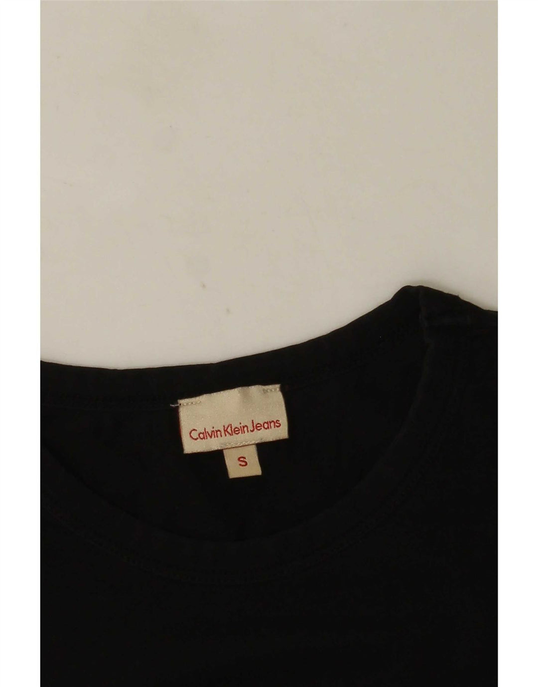 Calvin Klein Jeans Womens Graphic Top Long Sleeve UK 10 Small Black
