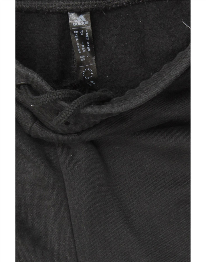 ADIDAS Womens Tracksuit Trousers UK 12/14 Medium Black Cotton