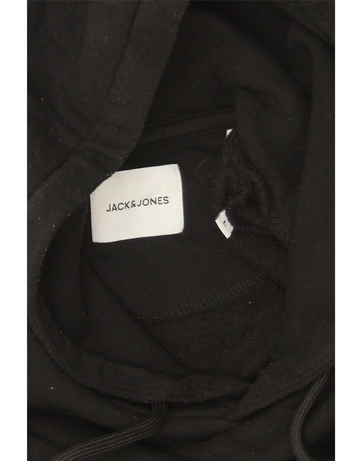 Jack & Jones Mens Hoodie Jumper Large Black Polyester