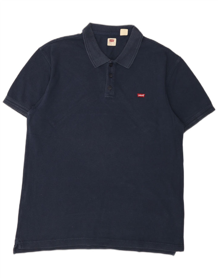 Levi's Mens Polo Shirt Large Navy Blue Cotton
