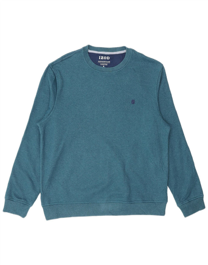 Izod Mens Sweatshirt Jumper Medium Blue Polyester