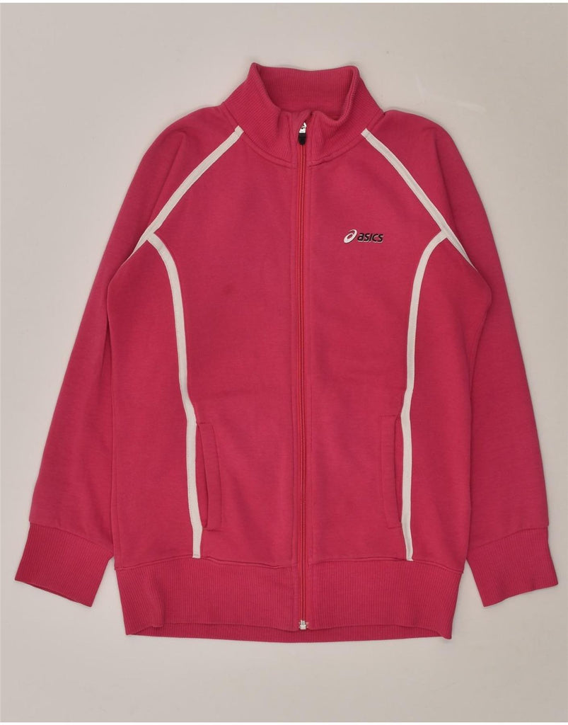 ASICS Womens Tracksuit Top Jacket UK 12 Medium Pink | Vintage Asics | Thrift | Second-Hand Asics | Used Clothing | Messina Hembry 