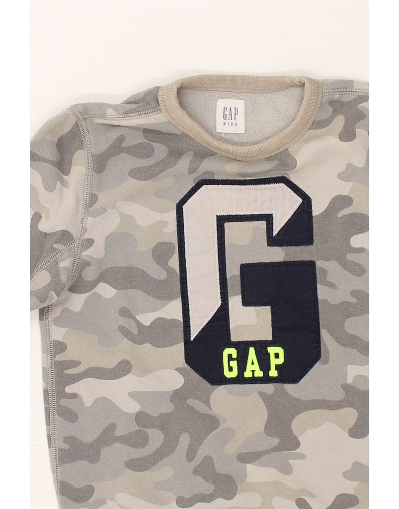 GAP Boys Graphic Sweatshirt Jumper 11-12 Years Grey Camouflage | Vintage Gap | Thrift | Second-Hand Gap | Used Clothing | Messina Hembry 