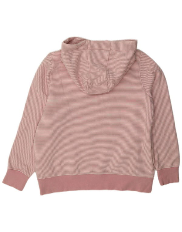 Joules Womens Graphic Hoodie Jumper UK 14 Large Pink Pinstripe Cotton
