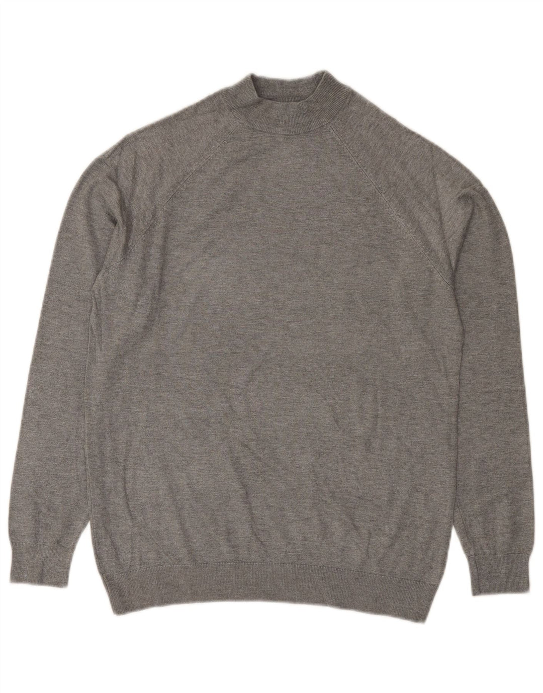Zara Mens Turtle Neck Jumper Sweater Small Grey Viscose