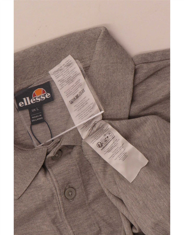 Ellesse Womens Polo Shirt UK 16 Large Grey Cotton