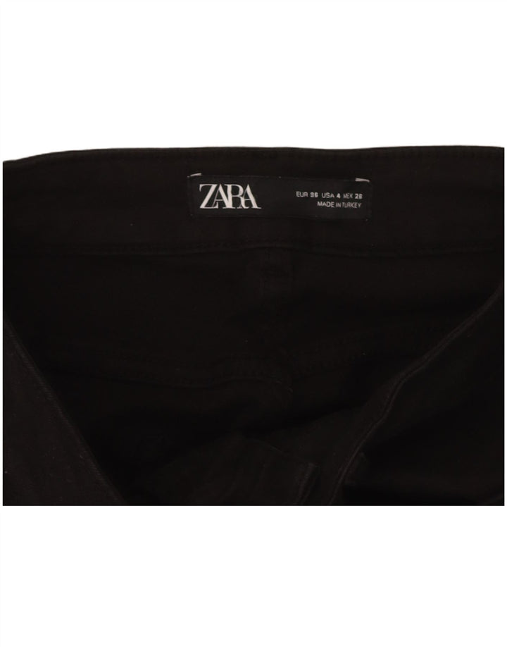 ZARA Womens Cropped Jeans EU 36 XS W26 L25 Black