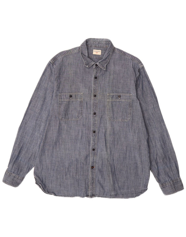 DOCKERS Mens Shirt Large Navy Blue