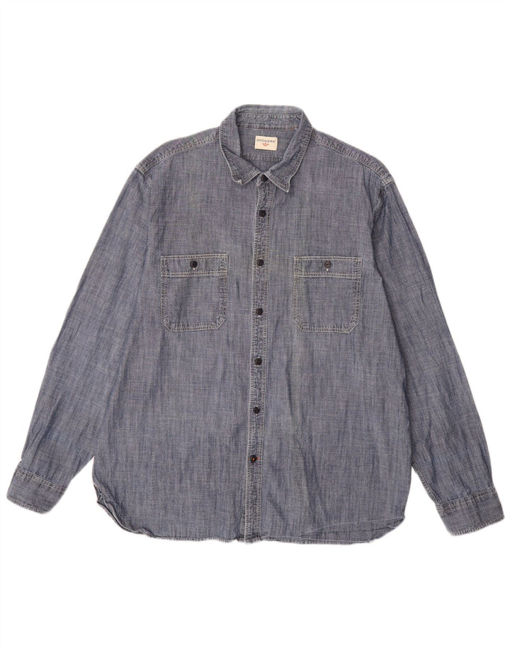 DOCKERS Mens Shirt Large Navy Blue