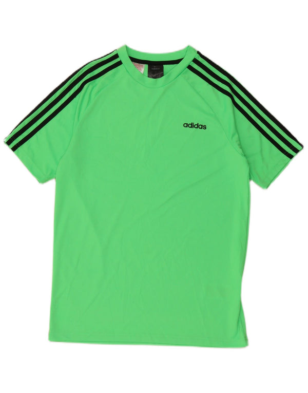 Adidas Boys T-Shirt Top 13-14 Years Green Polyester