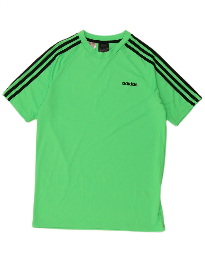 Adidas Boys T-Shirt Top 13-14 Years Green Polyester