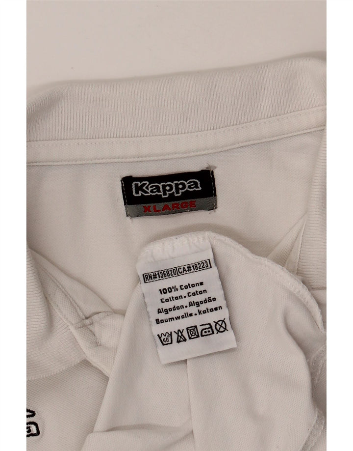 KAPPA Mens Polo Shirt XL White Cotton Vintage Kappa and Second-Hand Kappa from Messina Hembry 