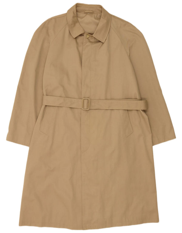 Vintage Mens Overcoat IT 56 3XL Beige Polyester