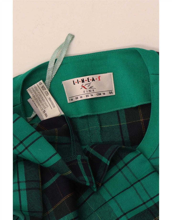 Fink Womens Blazer Jacket UK 18 XL Green Check Virgin Wool
