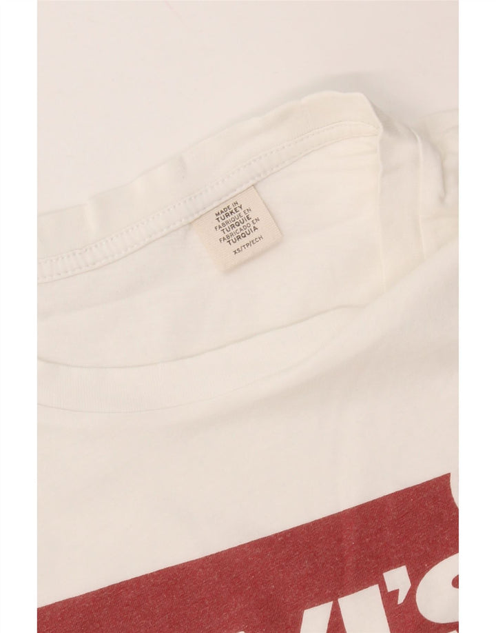 Levi's Womens Graphic T-Shirt Top UK 6 XS White