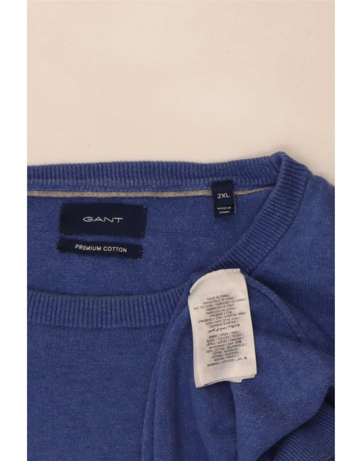 Gant Mens Crew Neck Jumper Sweater 2XL Blue Cotton