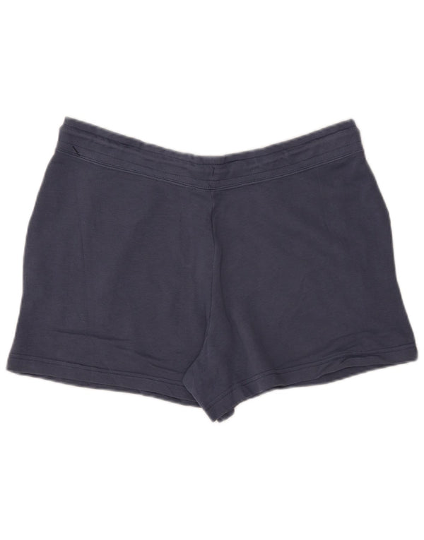 NIKE Womens Sport Shorts UK 16 Large  Navy Blue Cotton