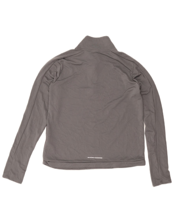 Nike Womens Dri Fit Zip Neck Pullover Tracksuit Top UK 12 Medium Grey