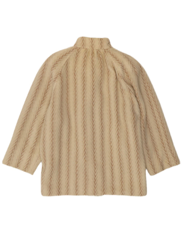 Arezia Womens Oversized Duffle Coat UK 20 2XL Beige Herringbone Wool