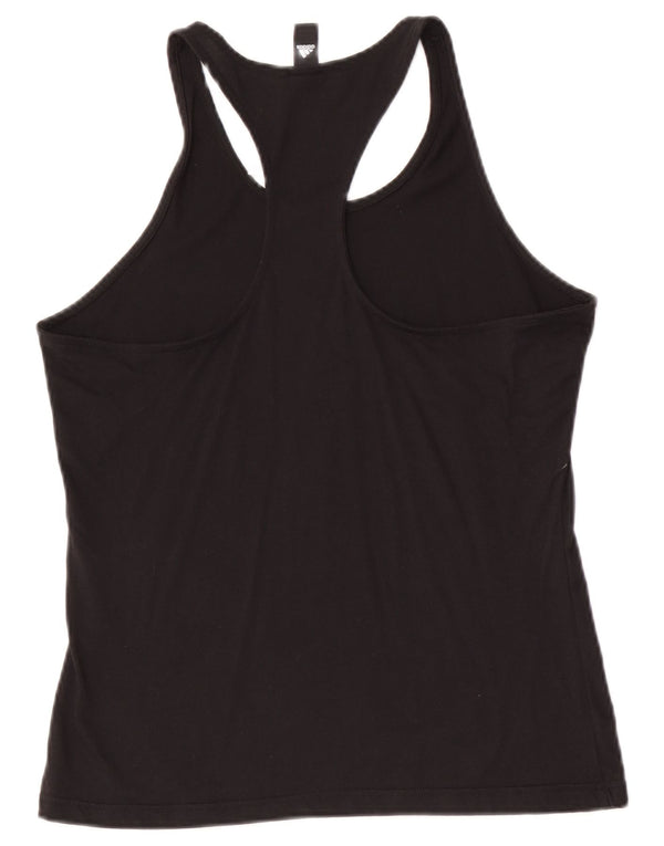 Adidas Womens Graphic Vest Top UK 16/18 Large Black Cotton