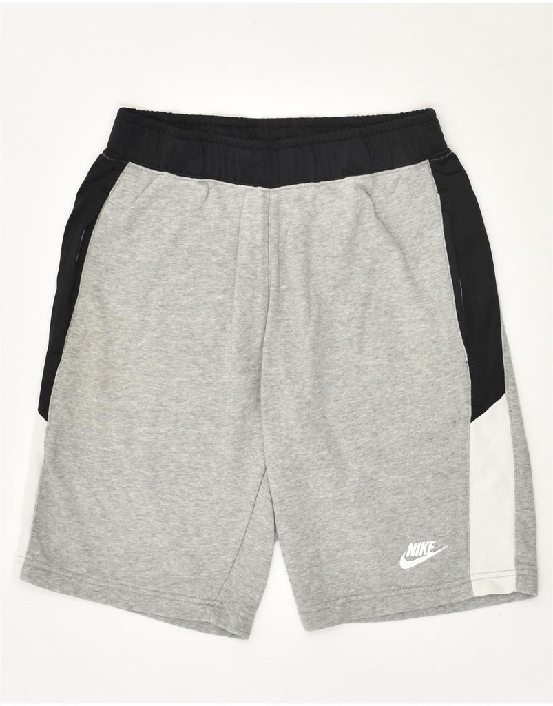 NIKE Mens Sport Shorts Small Grey Colourblock Cotton | Vintage Nike | Thrift | Second-Hand Nike | Used Clothing | Messina Hembry 