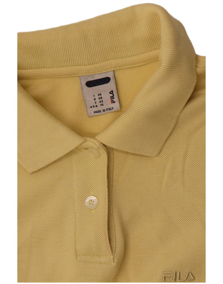 Fila Womens Polo Shirt US 10 Large Yellow