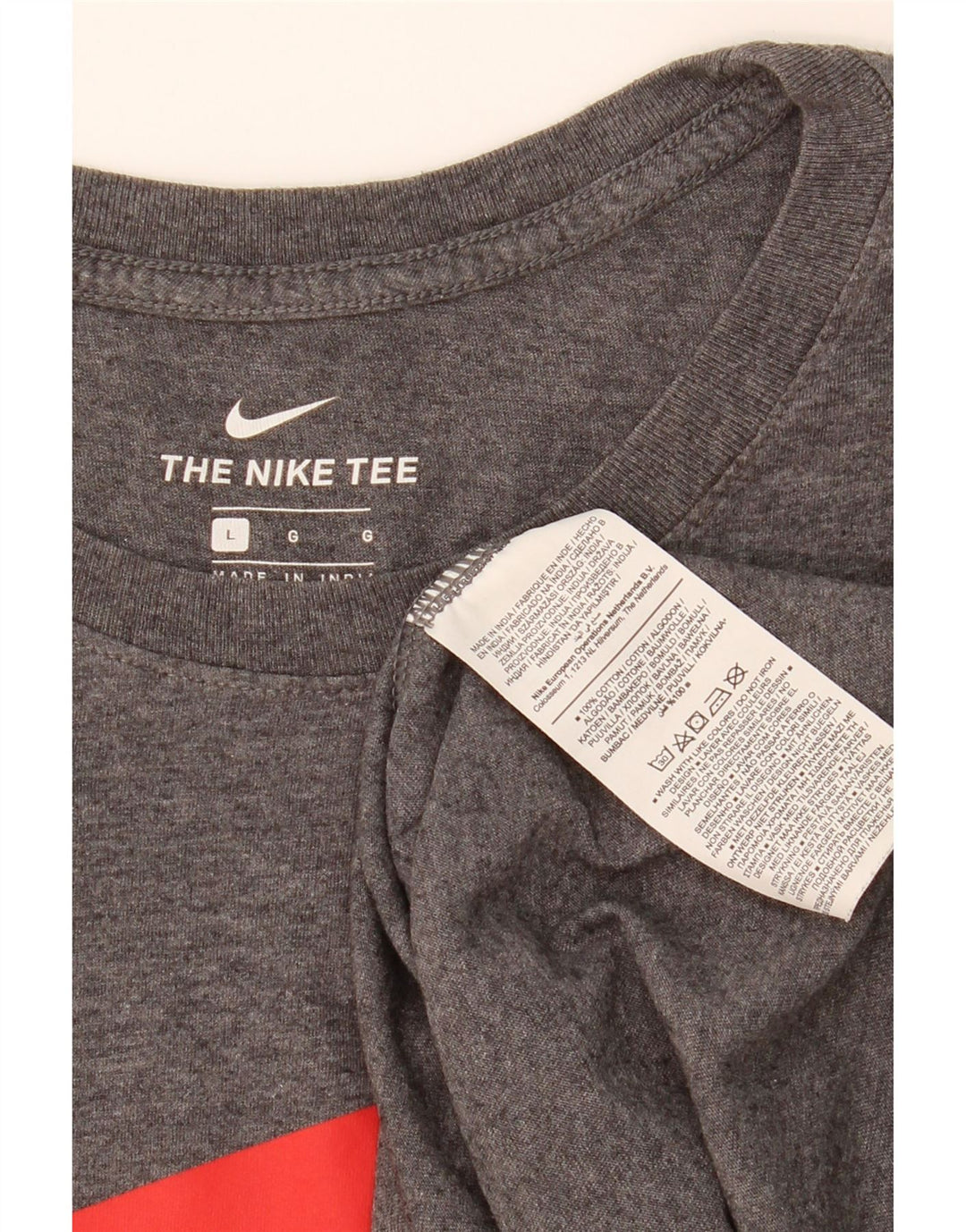 NIKE Mens Graphic T-Shirt Top Large Grey Cotton