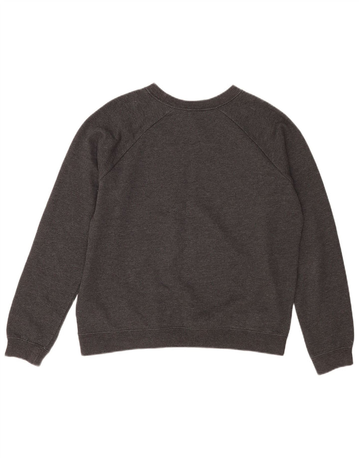 NIKE Womens Crop Graphic Sweatshirt Jumper UK 16 Large Grey Cotton