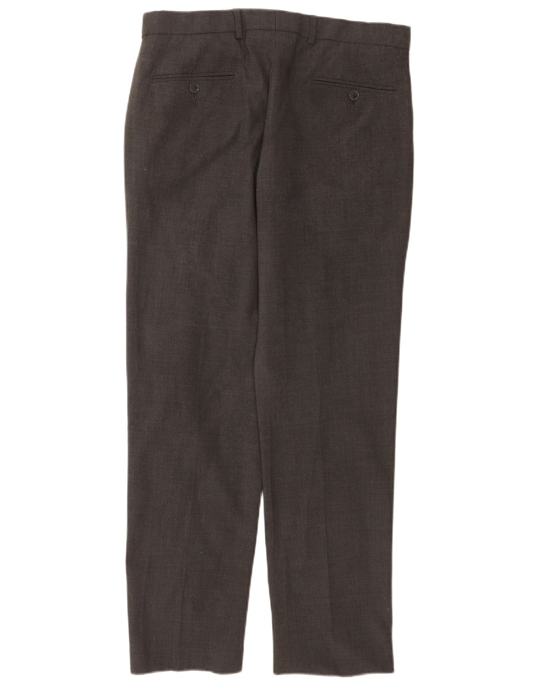 Marks & Spencer Mens Straight Suit Trousers W32 L31 Grey Wool