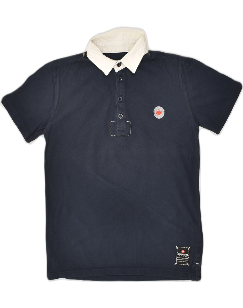 MURPHY & NYE Boys Rugby Polo Shirt 10-11 Years Navy Blue Cotton | Vintage Murphy & Nye | Thrift | Second-Hand Murphy & Nye | Used Clothing | Messina Hembry 