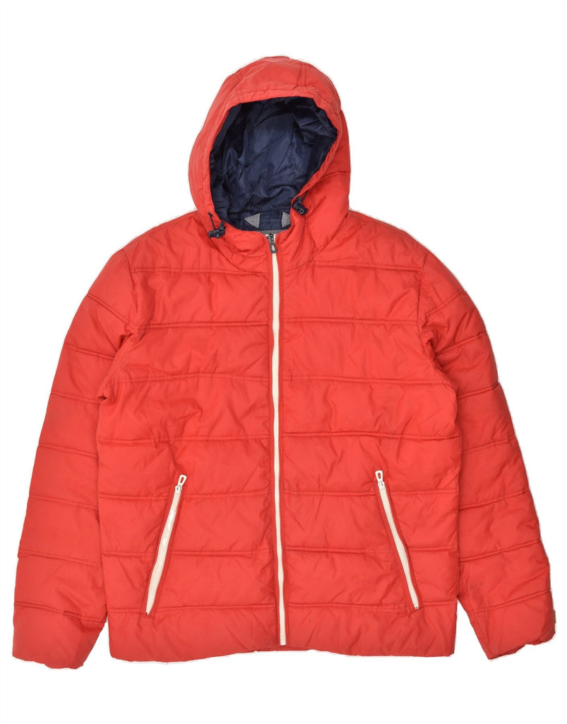 JACK & JONES Mens Hooded Padded Jacket UK 42 XL Red Nylon | Vintage Jack & Jones | Thrift | Second-Hand Jack & Jones | Used Clothing | Messina Hembry 