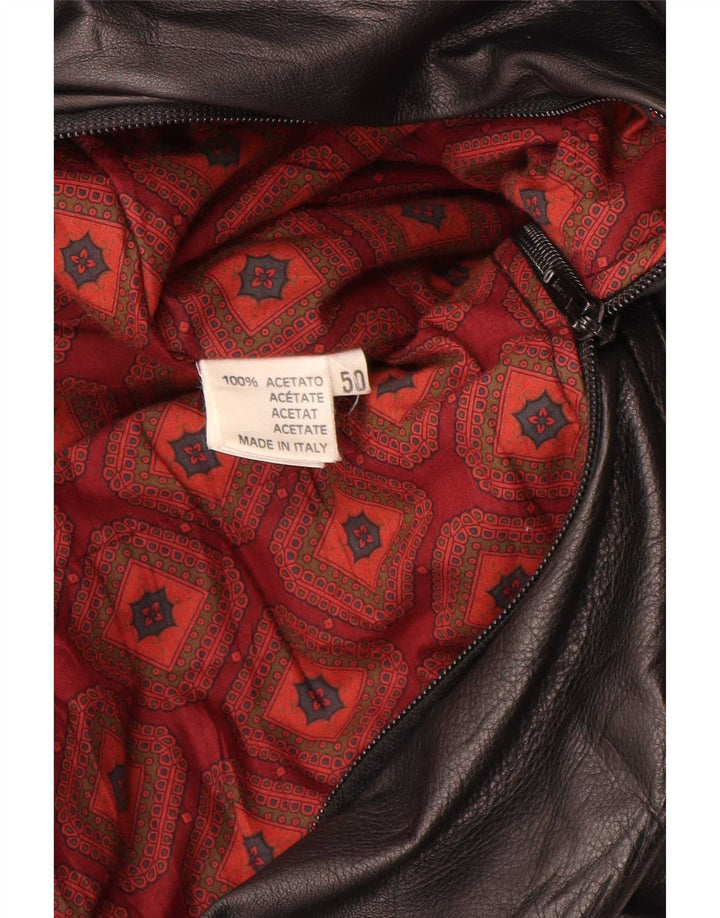 Vintage Mens Leather Jacket IT 50 Large Black