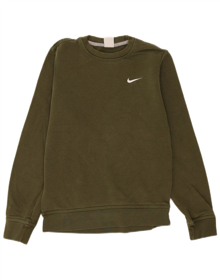 Nike Mens Sweatshirt Jumper Small Khaki Cotton