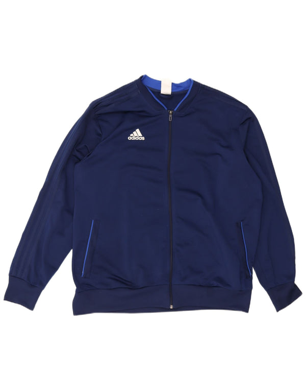 Adidas Mens Tracksuit Top Jacket 2XL Navy Blue Polyester