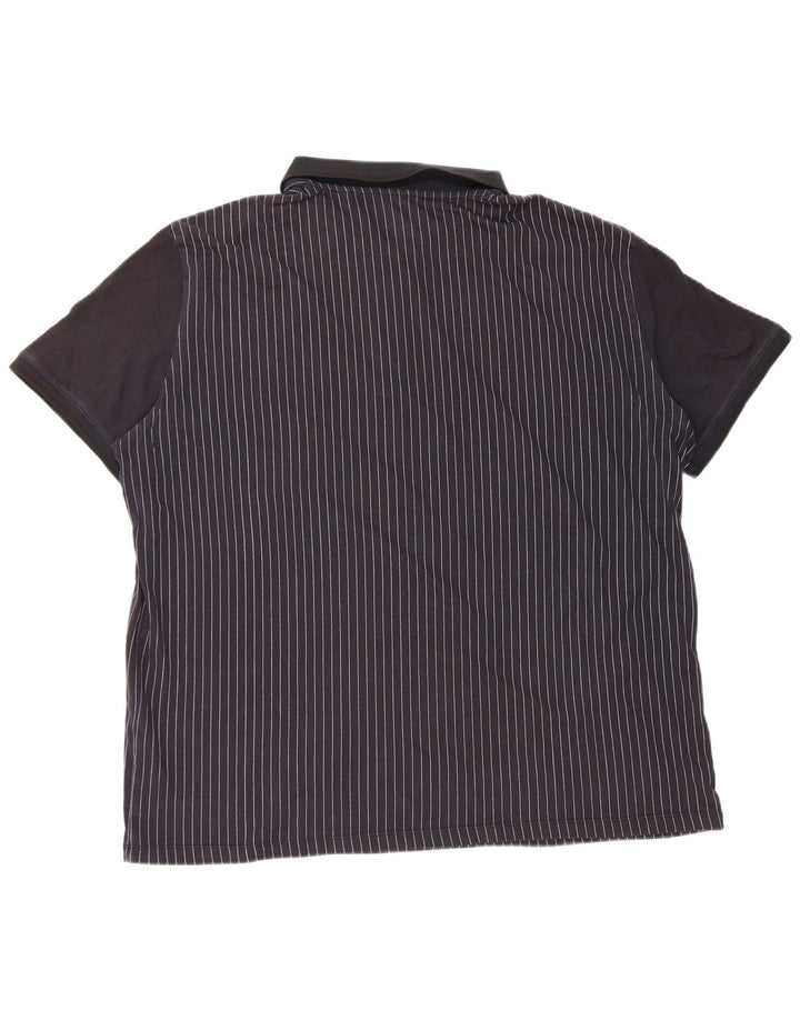 Armani Exchange Mens Polo Shirt 2XL Navy Blue Striped