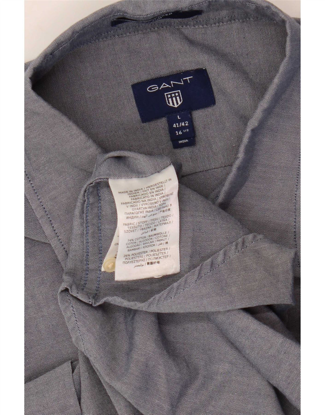 Gant Mens Slim Shirt Size 41/42 16 1/2 Large Blue Cotton