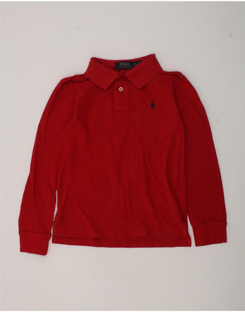 POLO RALPH LAUREN Boys Long Sleeve Polo Shirt 10-11 Years Medium Red | Vintage Polo Ralph Lauren | Thrift | Second-Hand Polo Ralph Lauren | Used Clothing | Messina Hembry 