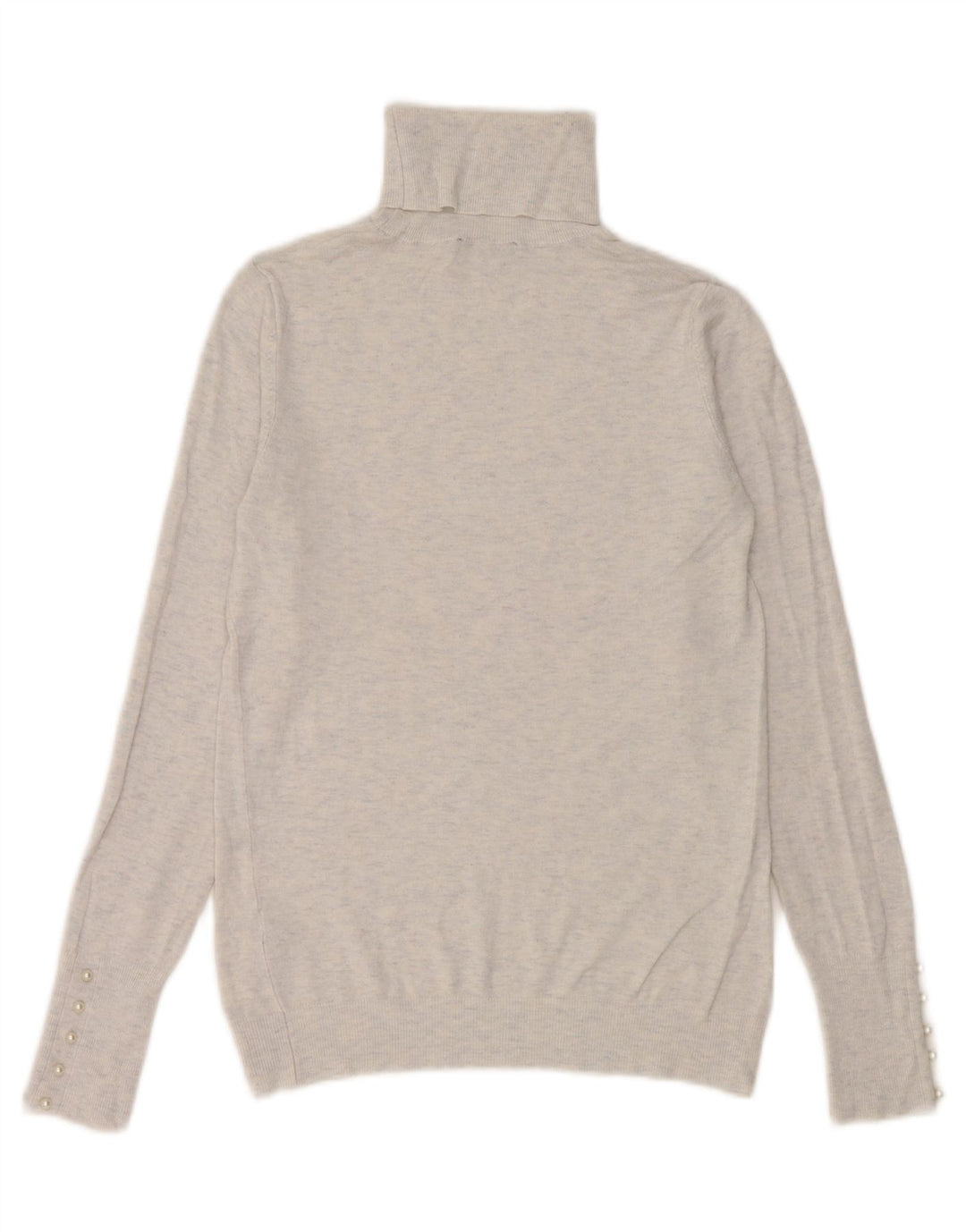 Zara Womens Roll Neck Jumper Sweater UK 12 Medium White Flecked Viscose