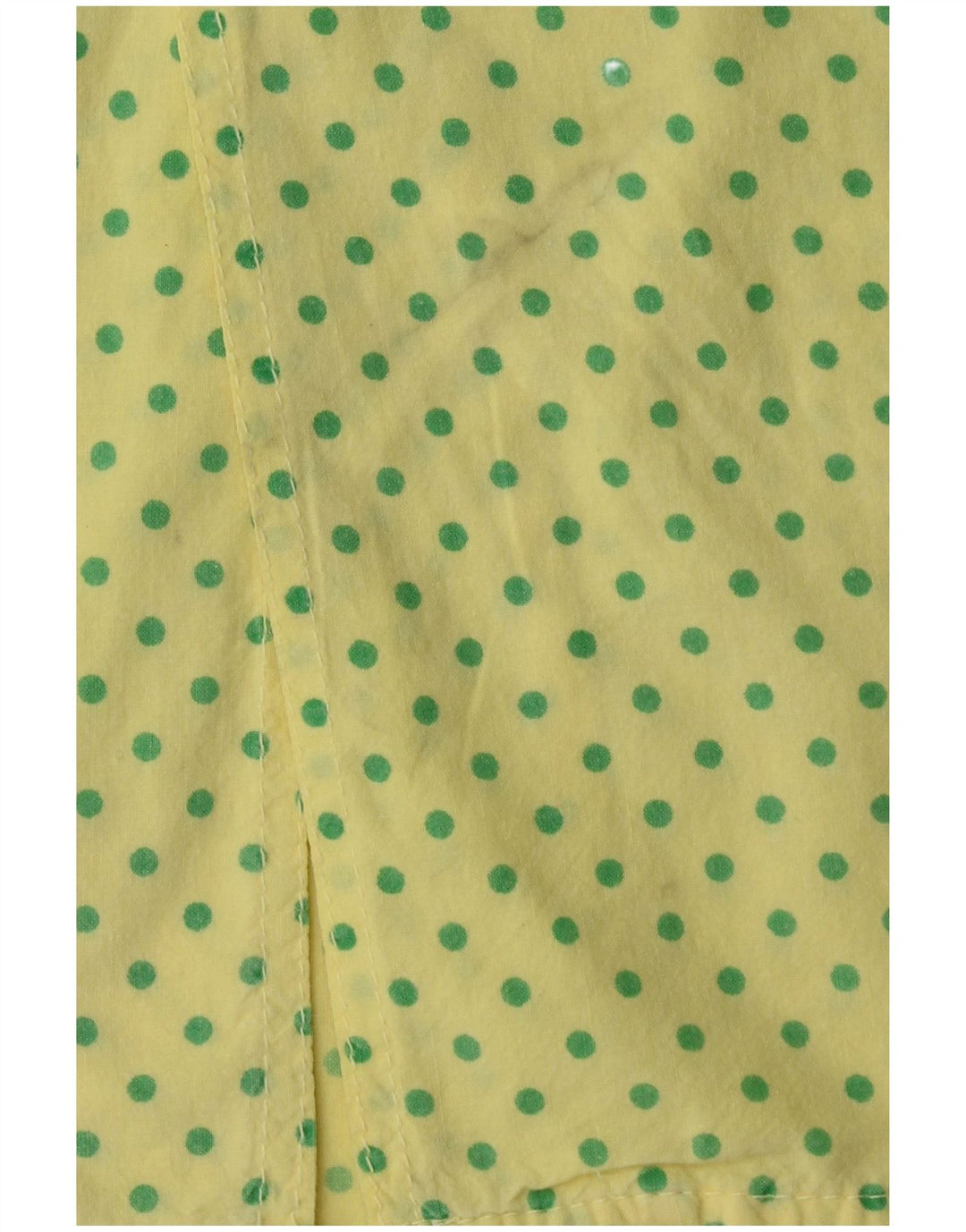 SASCH Mens Short Sleeve Shirt Large Yellow Polka Dot Cotton