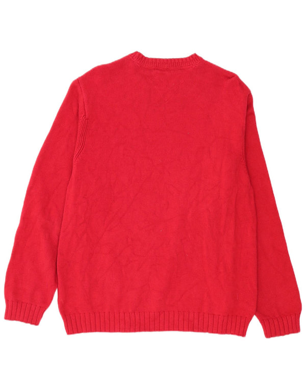 Tommy Hilfiger Mens Boat Neck Jumper Sweater Medium Burgundy